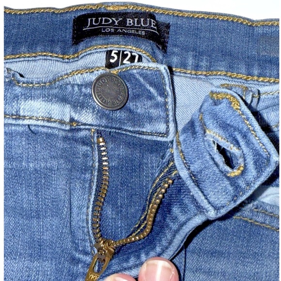 Judy Blue Straight Leg Distressed Jeans Size 5/27 Wash Ripped Denim Streetwear - Picture 14 of 14